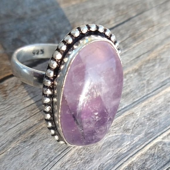Jewelry - Genuine Amethyst Gemstone Silver 925 Ring Size 7